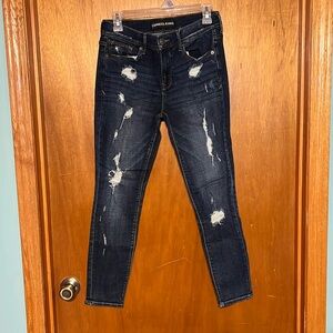Express Jeans Legging MIA Midrise 8s NWOT Destructed Dark Wash